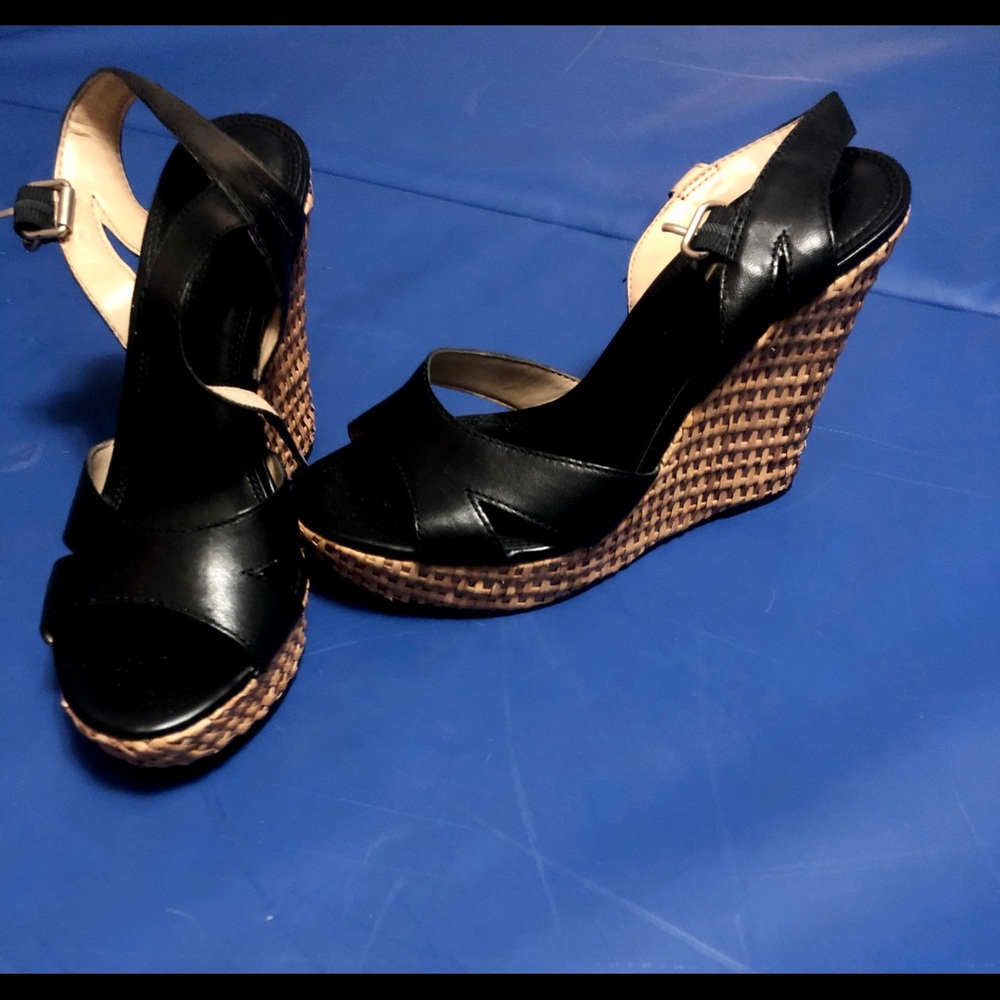Banana Republic Black Wedge Sandals